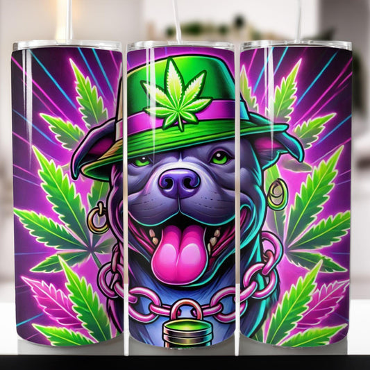 Dog and Weed Skinny Tumbler