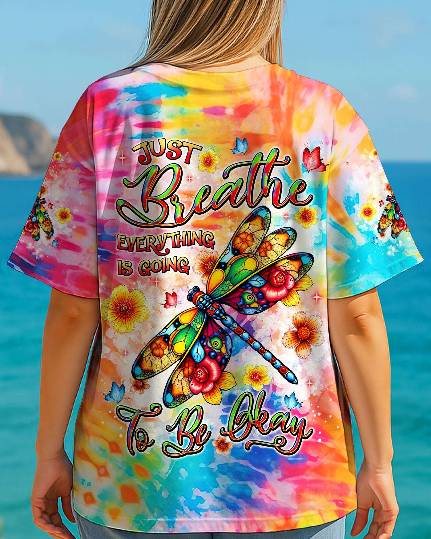 JUST BREATHE DRAGONFLY ALL OVER PRINT