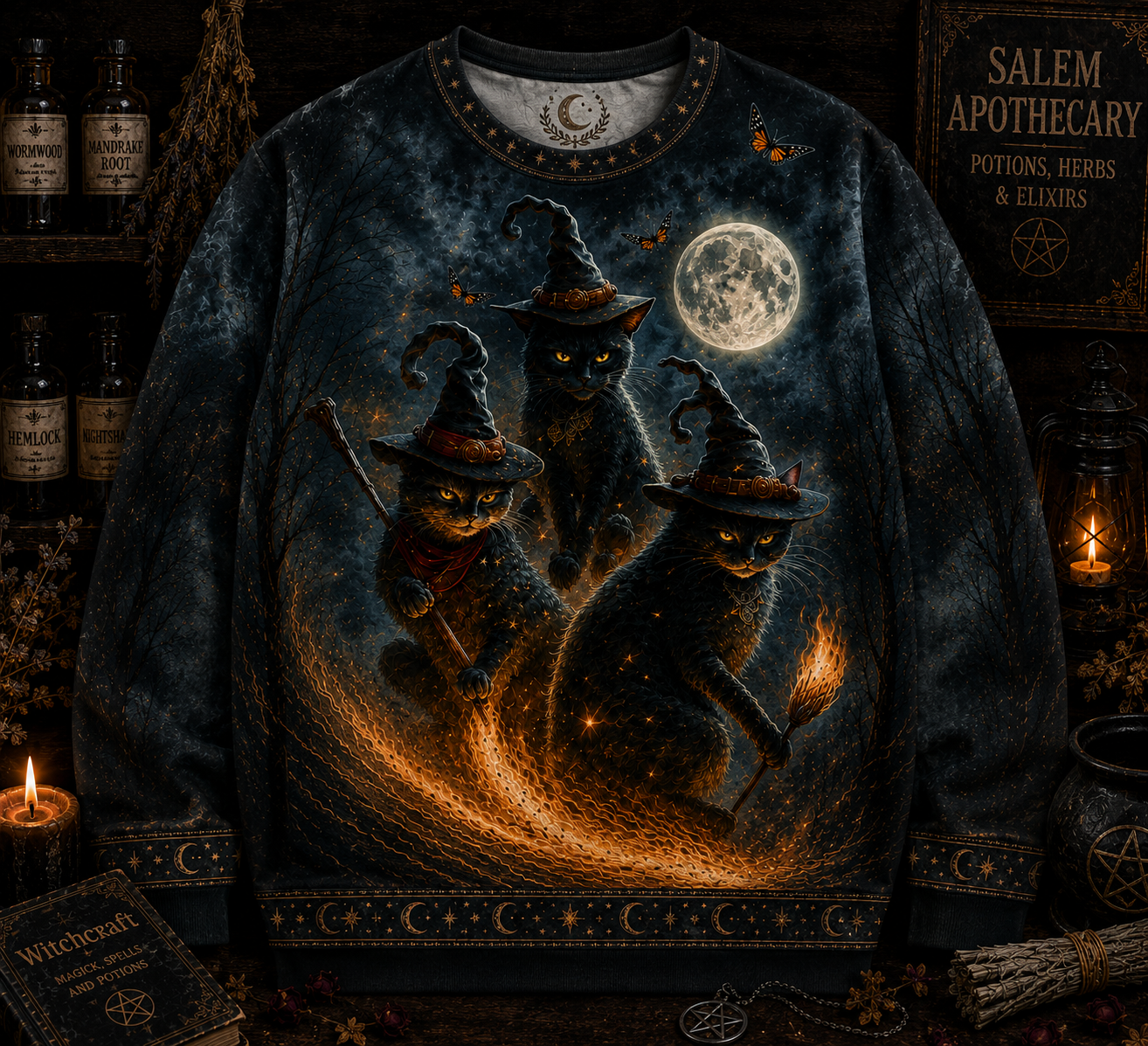 Witch Black Cat Magic Shirt – Witchy Gothic Halloween Shirt