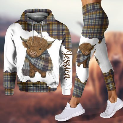 Cute Highland Cow - Personalized Hoodie and Leggings