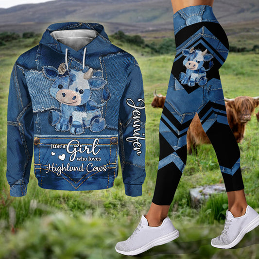 Loves Highland Cow - Personalized Hoodie and Leggings