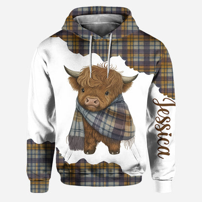 Cute Highland Cow - Personalized Hoodie and Leggings