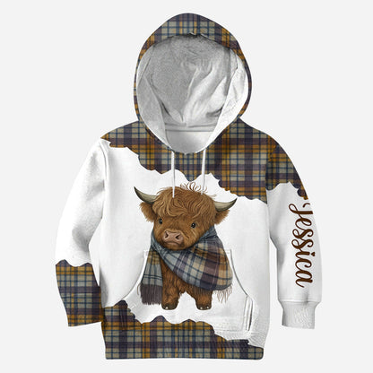 Cute Highland Cow - Personalized Hoodie and Leggings