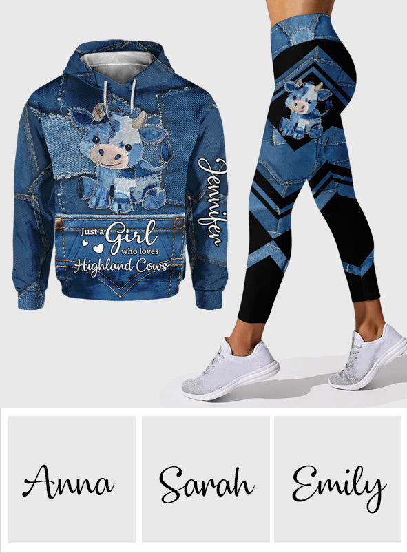 Loves Highland Cow - Personalized Hoodie and Leggings