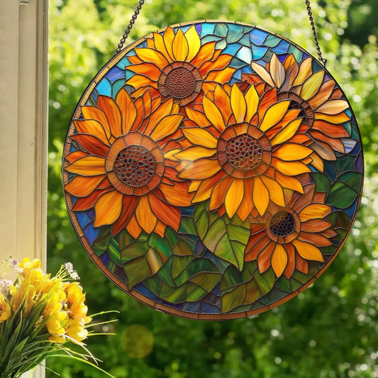 Sunflowers: Stained Glass Style Suncatcher