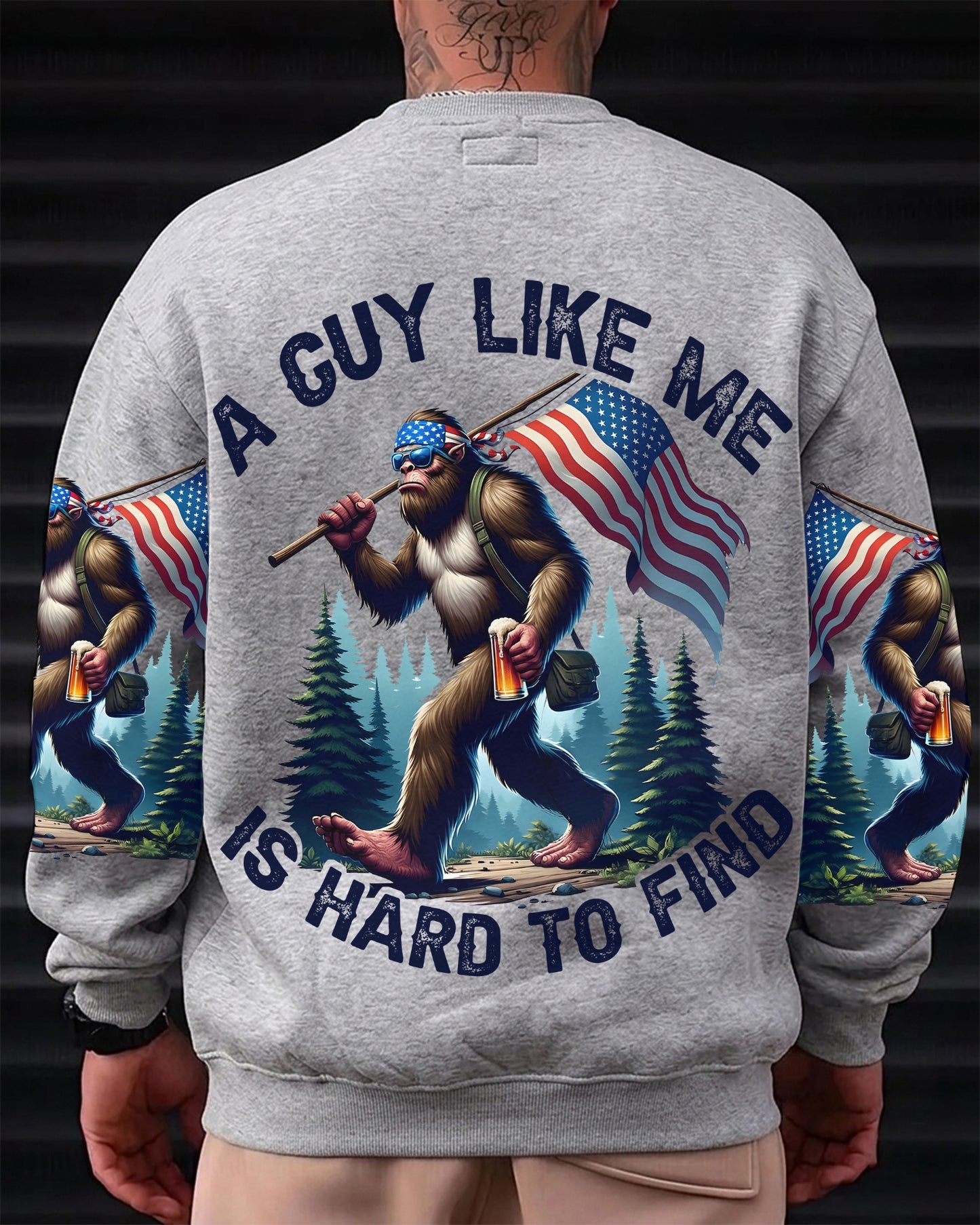 A Guy Like Me Is Hard To Find – Personalized Bigfoot American All Over Print Shirt