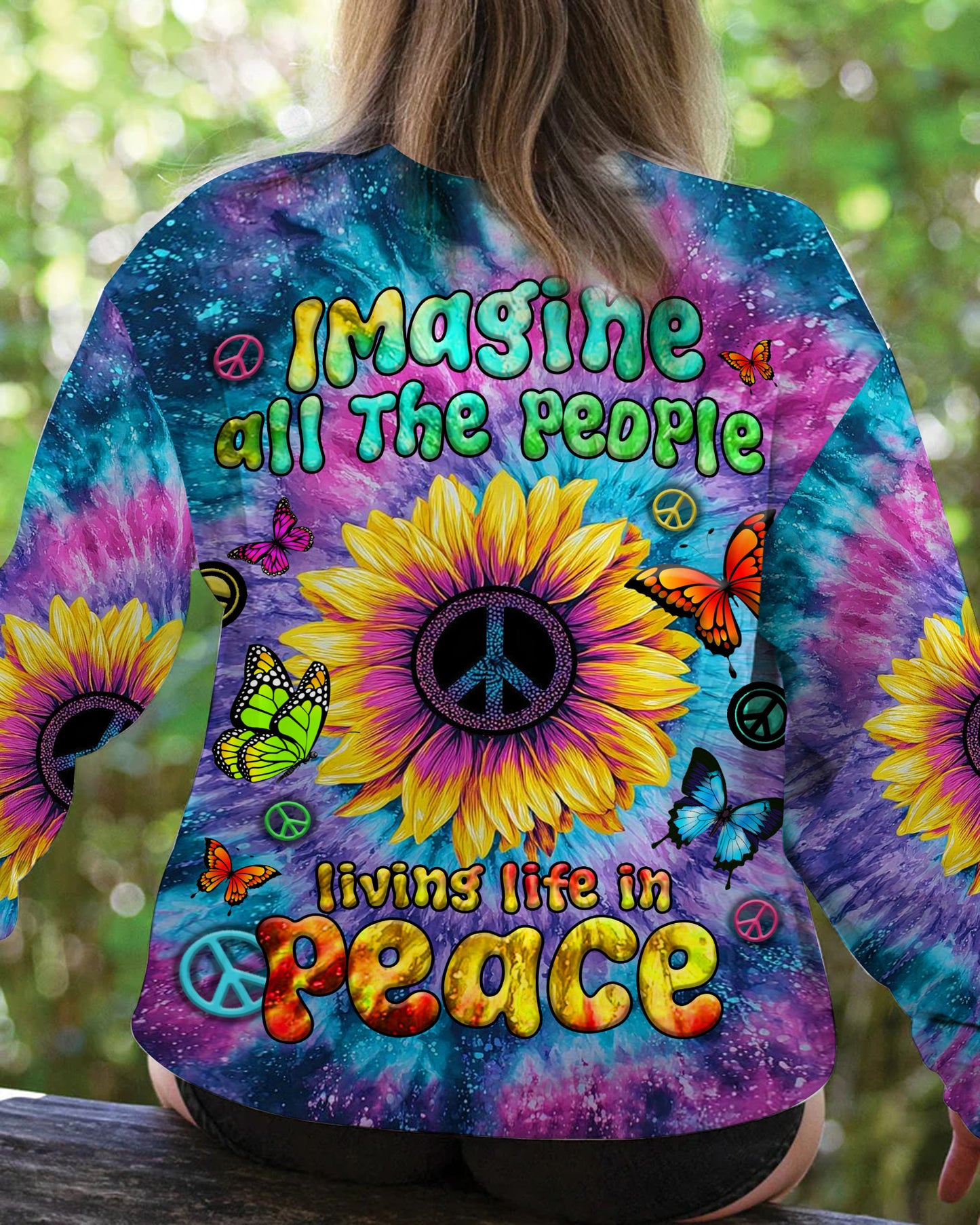 Imagine All The People - Personalized Hippie All Over Print Shirt