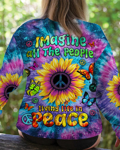 Imagine All The People - Personalized Hippie All Over Print Shirt