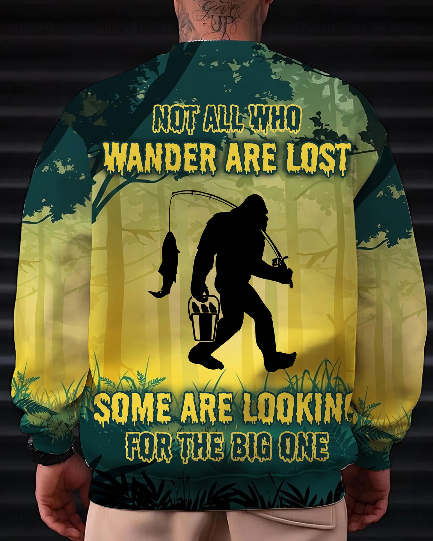 Bigfoot Fishing All Over Print Shirt