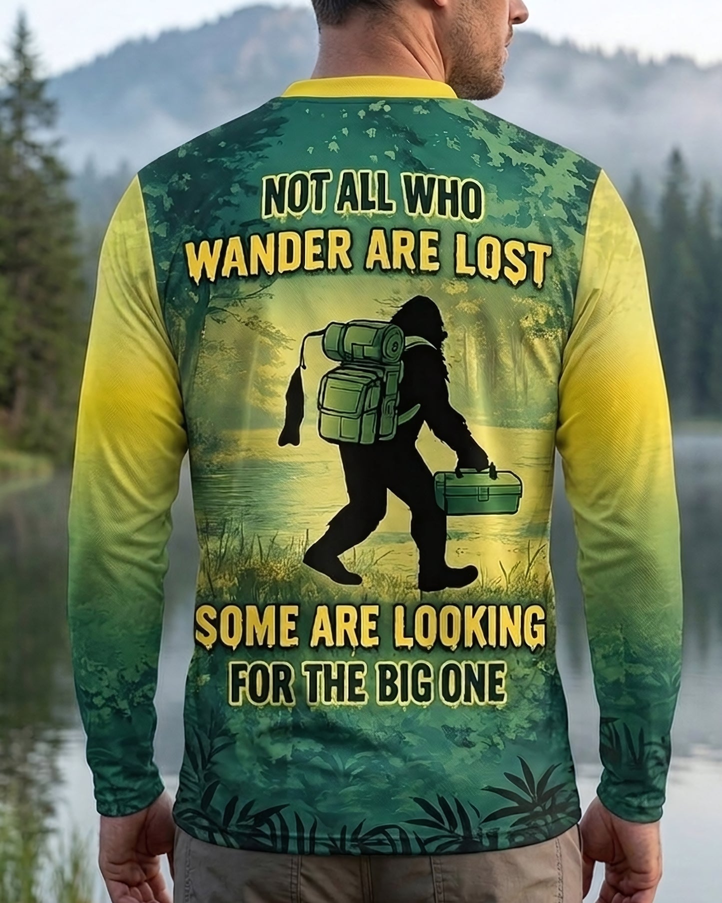 Bigfoot Fishing All Over Print Shirt