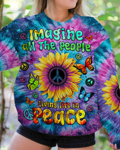 Imagine All The People - Personalized Hippie All Over Print Shirt