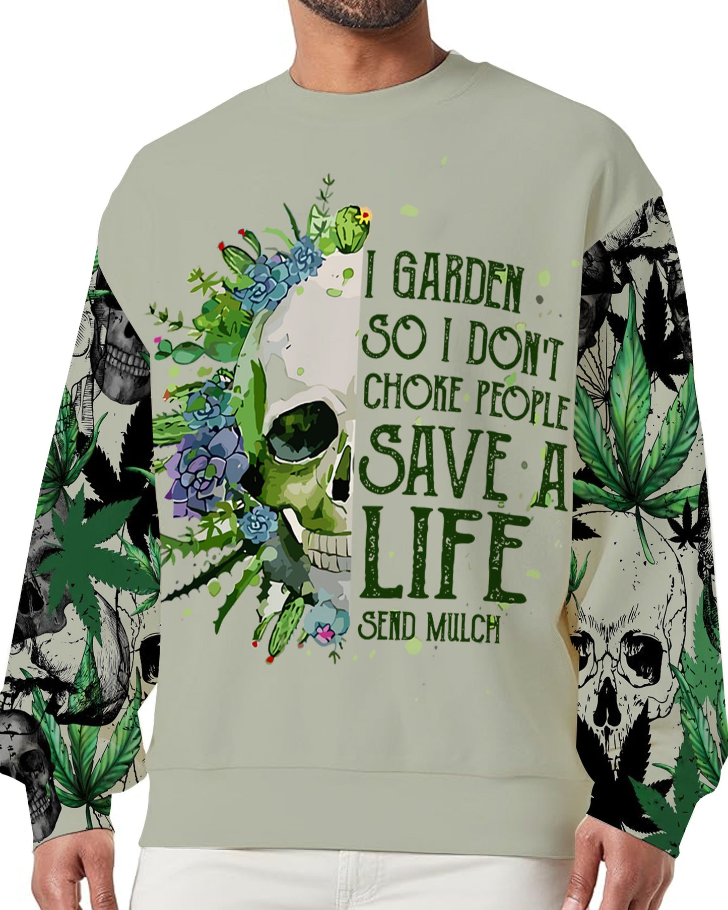 Weed Skull - Personalized Weed All Over Print Shirt