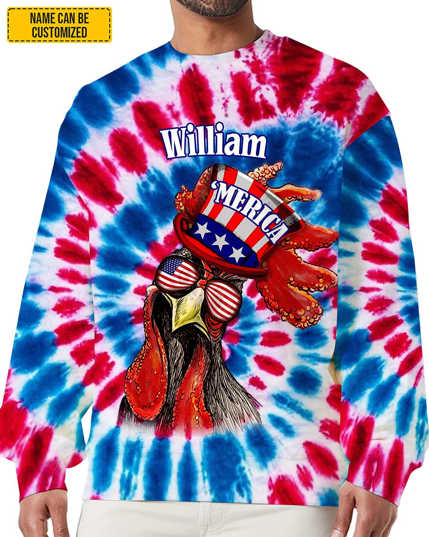 Chicken Rooster Patriotic - Personalized Chicken All Over Print Shirt