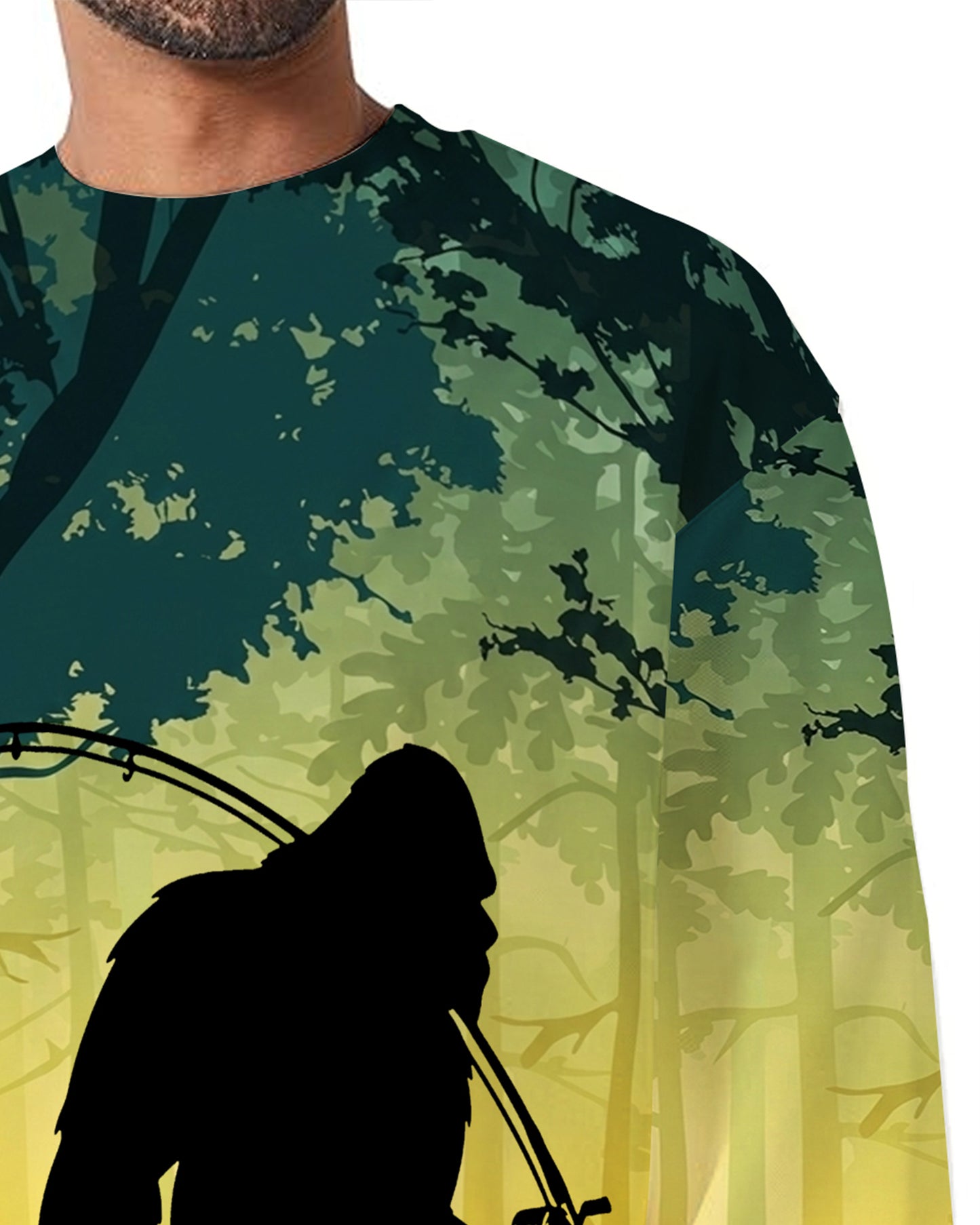 Bigfoot Fishing All Over Print Shirt