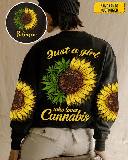 Just A Girl Who Loves Cannabis  - Personalized All Over Print Shirt