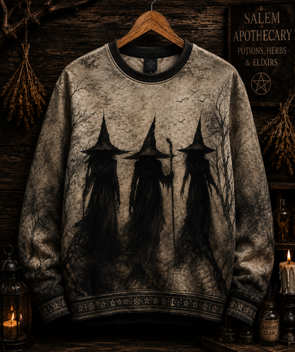 Witch Coven V-Neck Shirt, Salem Witch Gothic Tee, Dark Witchy Halloween Shirt, Witch Lover Gift