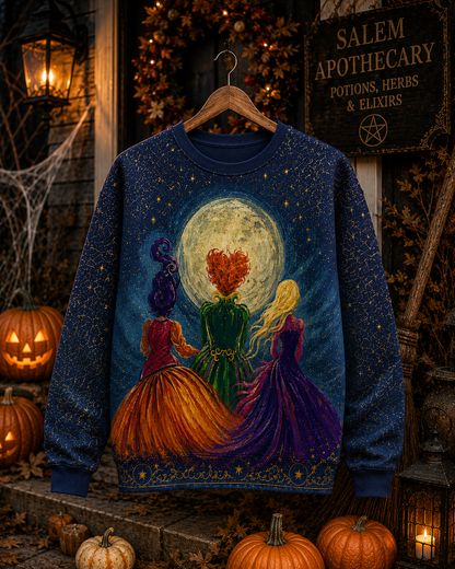 Witch Sisters Hocus Pocus Shirt – Halloween Moonlight Witchy All Over Print