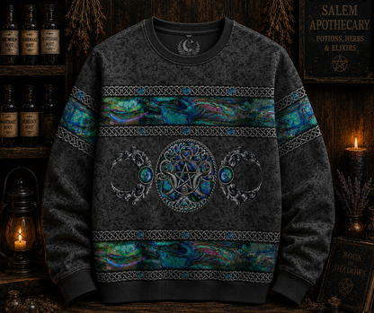 Triple Moon Pentacle , Mystical Pagan Shirt - Witchy Halloween Shirt