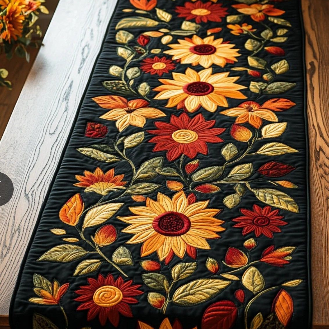 Beautiful Sunflower Quilted Table Runner
