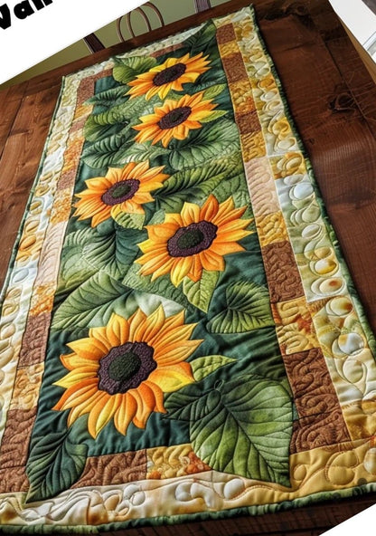 Beautiful Sunflower Quilted Table Runner