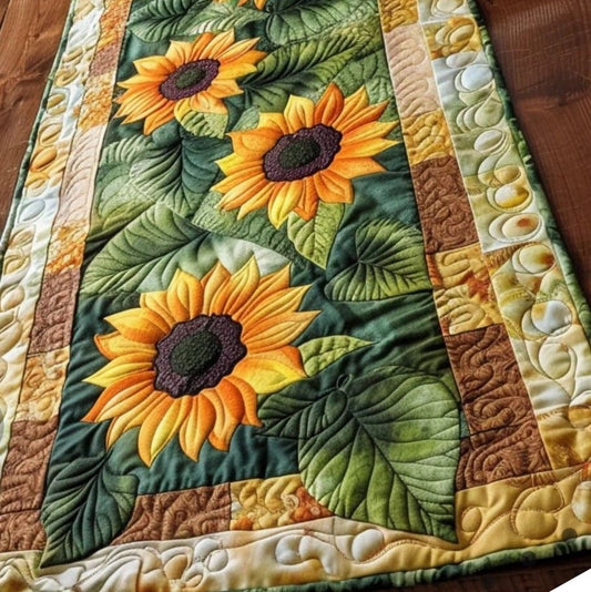 Beautiful Sunflower Quilted Table Runner