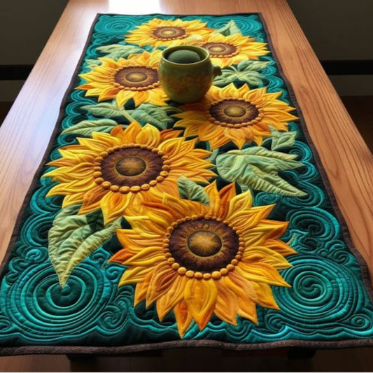Beautiful Sunflower Quilted Table Runner