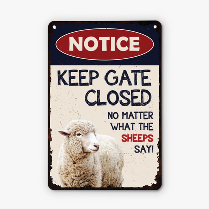 Personalised Notice Metal Sign For Farm Animals