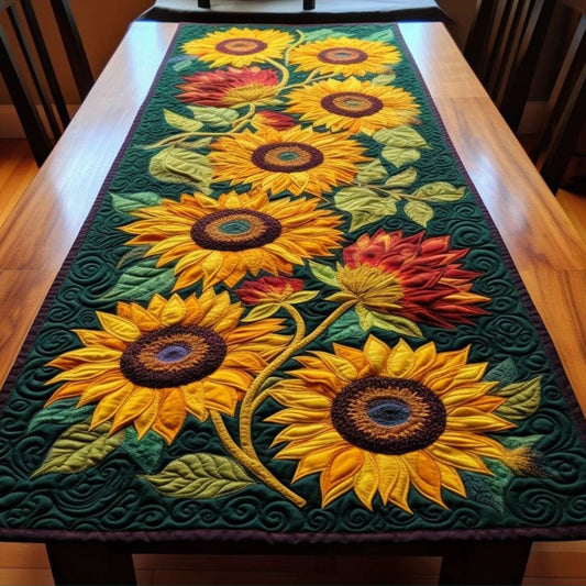 Beautiful Sunflower Quilted Table Runner