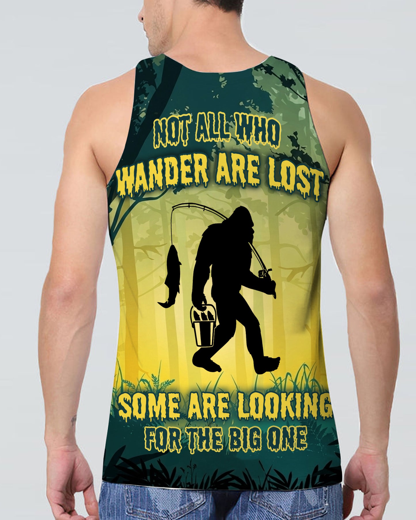 Bigfoot Fishing All Over Print Shirt
