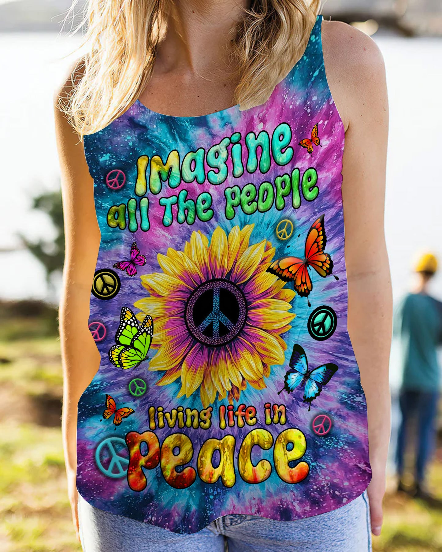 Imagine All The People - Personalized Hippie All Over Print Shirt