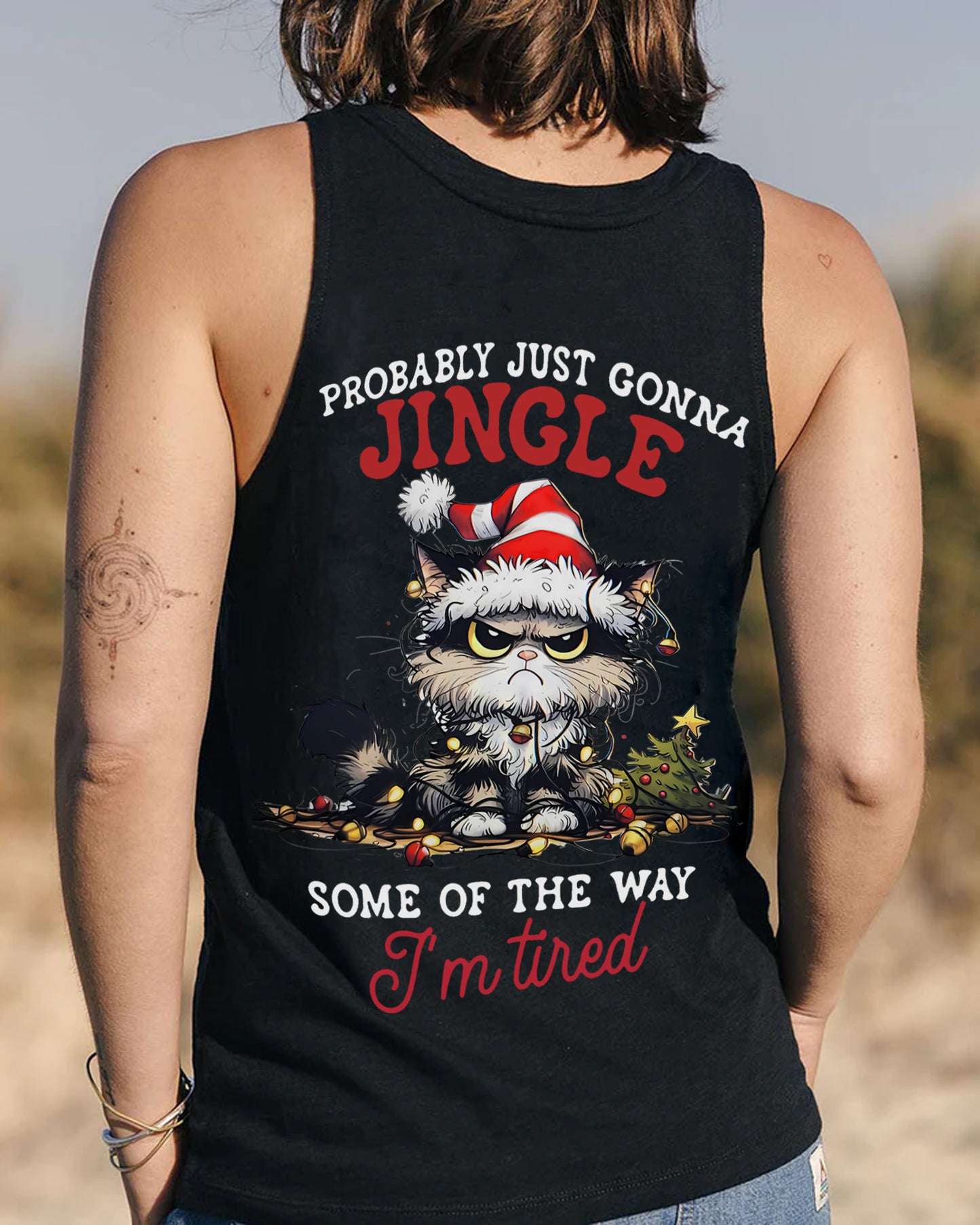 I’m Tired - Christmas Cat All Over Print Shirt