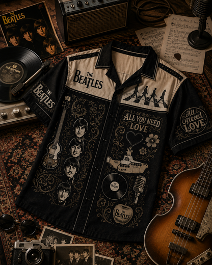 The Beatles Hawaiian Shirt-  Vintage Music Legend Fan Gift