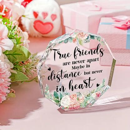 True Friendship Are Never Apart Acrylic Plaque - Gift For Friend