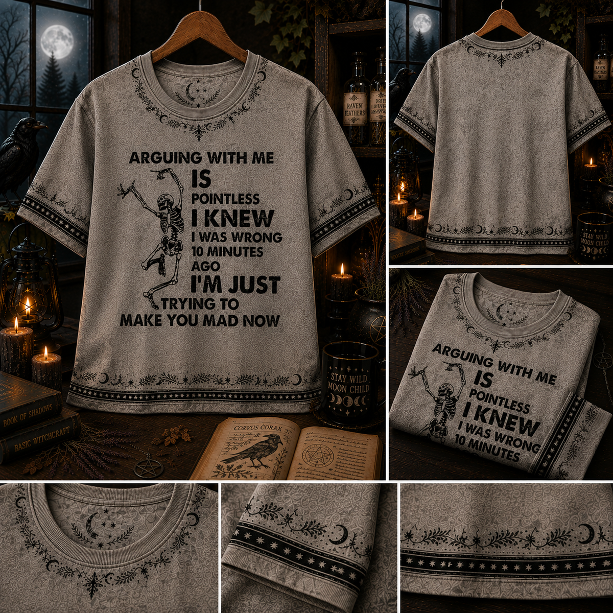 Arguing With Me Is Pointless Funny Skeleton All Over Print Shirt