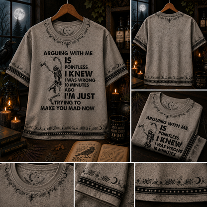 Arguing With Me Is Pointless Funny Skeleton All Over Print Shirt