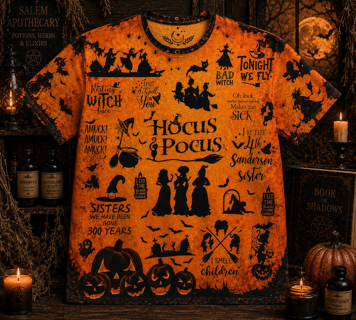 Hocus Pocus Funny Witch All Over Print - Witchy Halloween Shirt