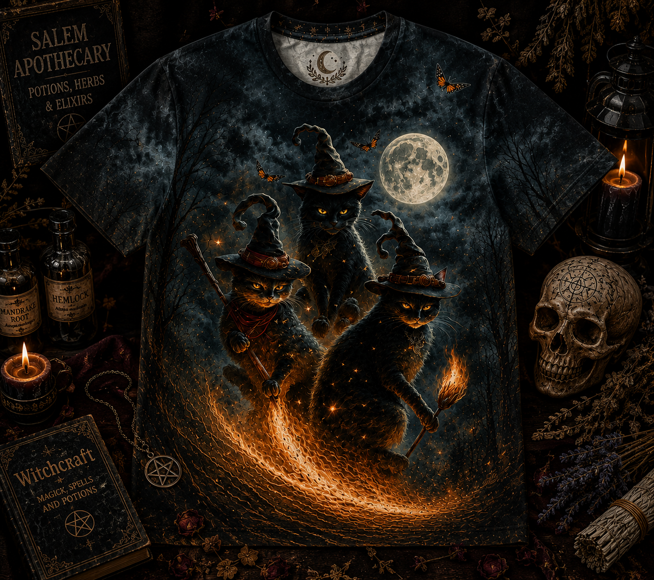 Witch Black Cat Magic Shirt – Witchy Gothic Halloween Shirt