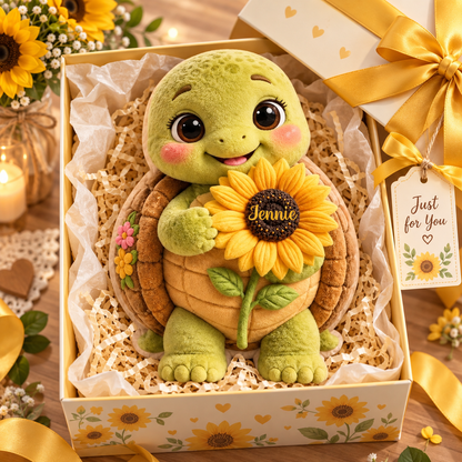 Personalized Little Sunshine Turtle & Turtle Custom Shaped Pillow