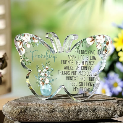 Friendship Butterfly Acrylic Plaque - Gift For Friend