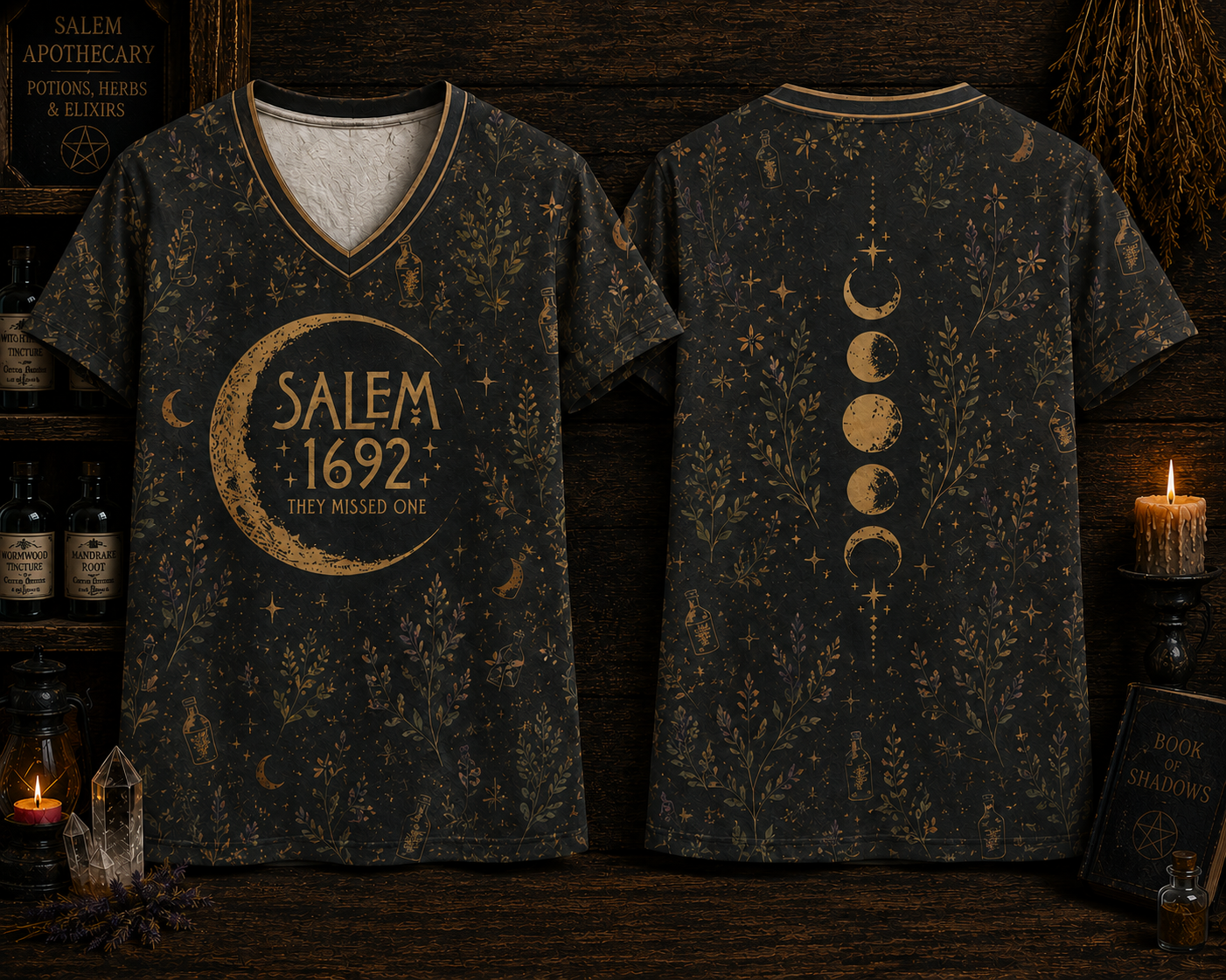 Salem 1692 They Missed One Shirt, Witchy Moon Phase Tee, Salem Witch Trials Shirt, Gothic Witch Gift