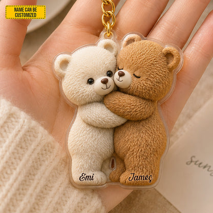 Cute Couple Bear – Personalized Bear Keychain
