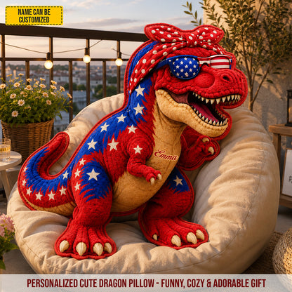 Personalized T-Rex Custom Shaped Pillow