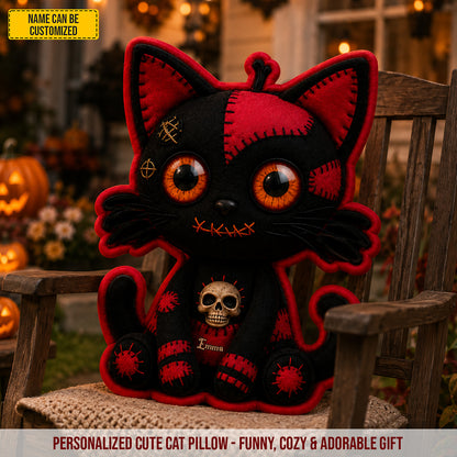 Personalized Halloween Cat Pillow