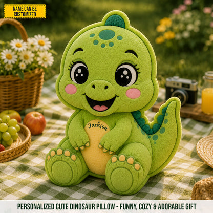 Personalized Cute Dinosaur Custom Shape Pillow