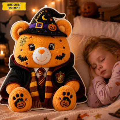 Personalized Halloween Wizard Bear Shape Pillow