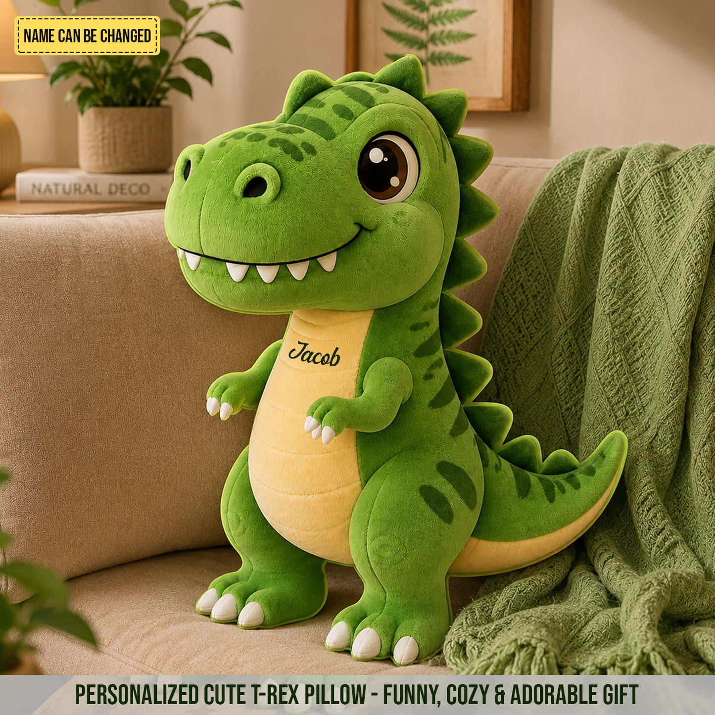 Personalized Cute T-Rex Custom Shaped Pillow