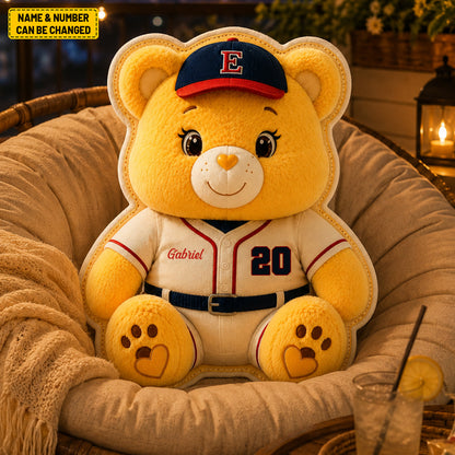 Personalized Bear Baseball Custom Shape Pillow