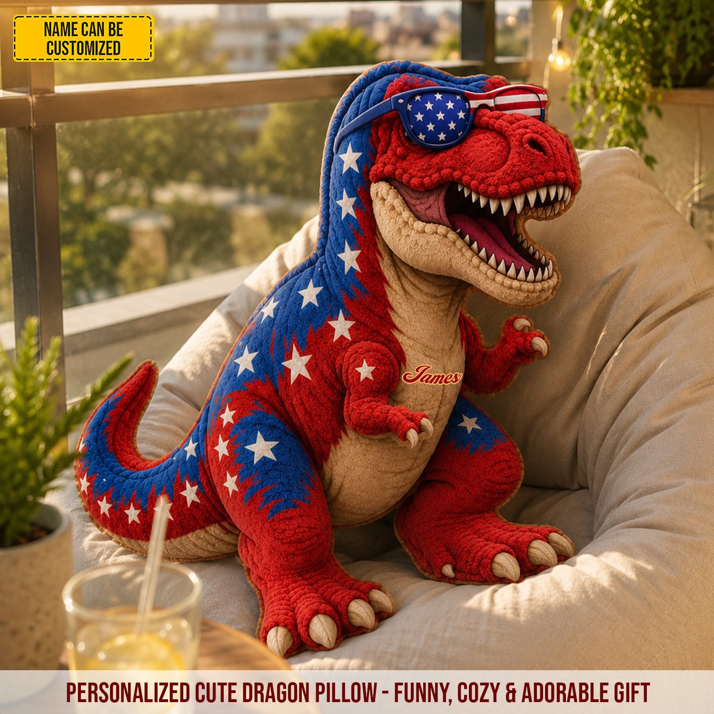 Personalized T-Rex Custom Shaped Pillow