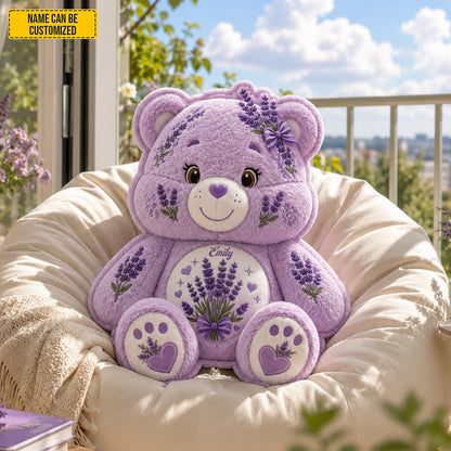 Personalized Lavender Bear Custom Shaped Pillow
