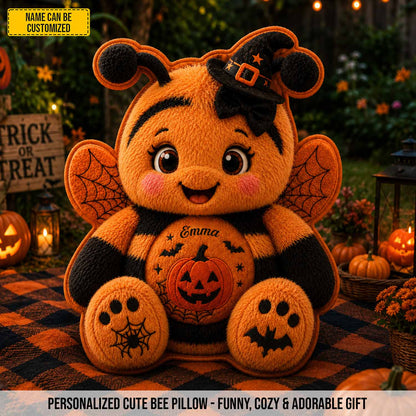 Personalized Halloween Bee Custom Shape Pillow